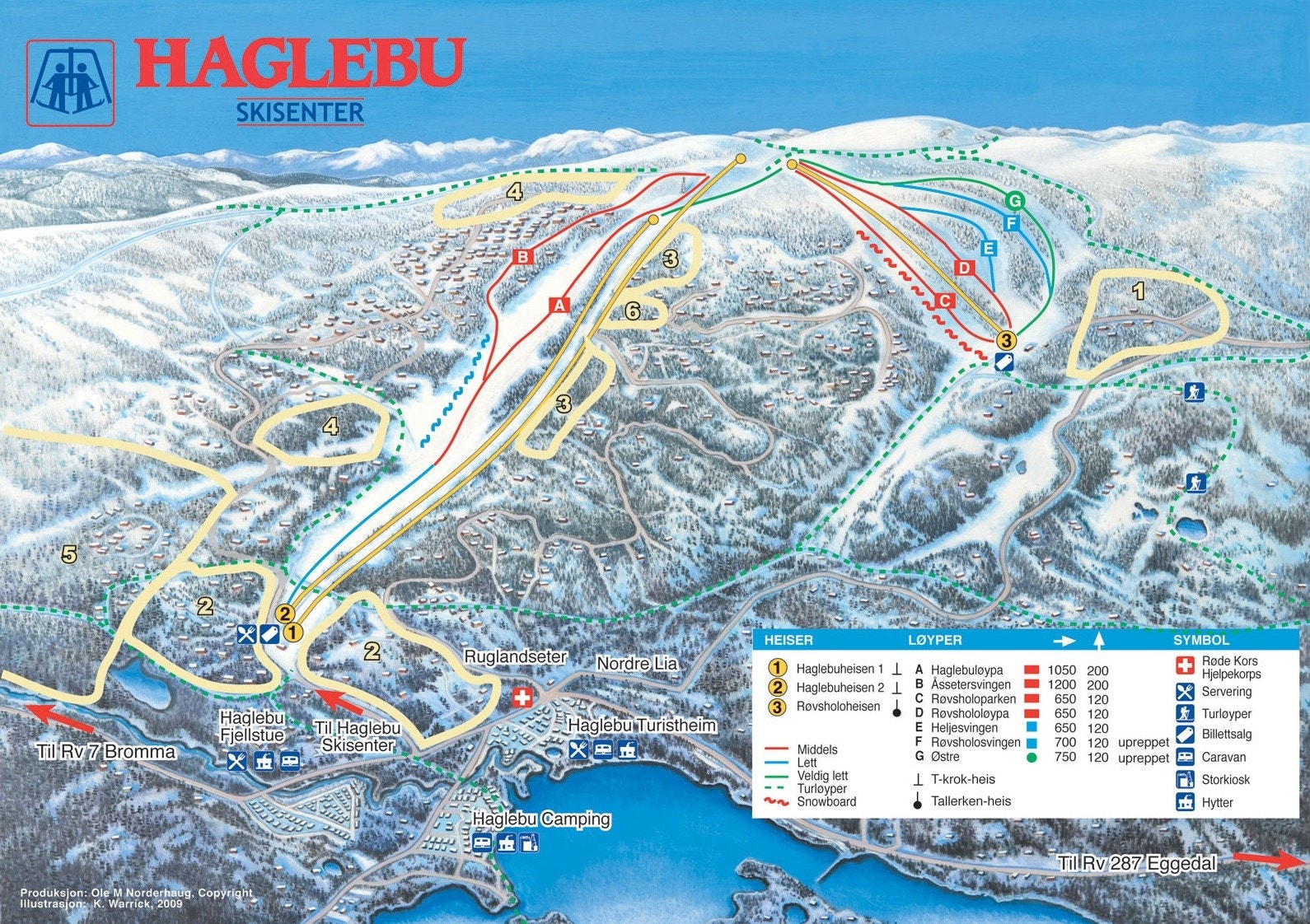 un ca. 7 minutters kjøring unna hyttefeltet ligger alpinanlegget Haglebu Skisenter - "En bakke for alle". Galleribilde
