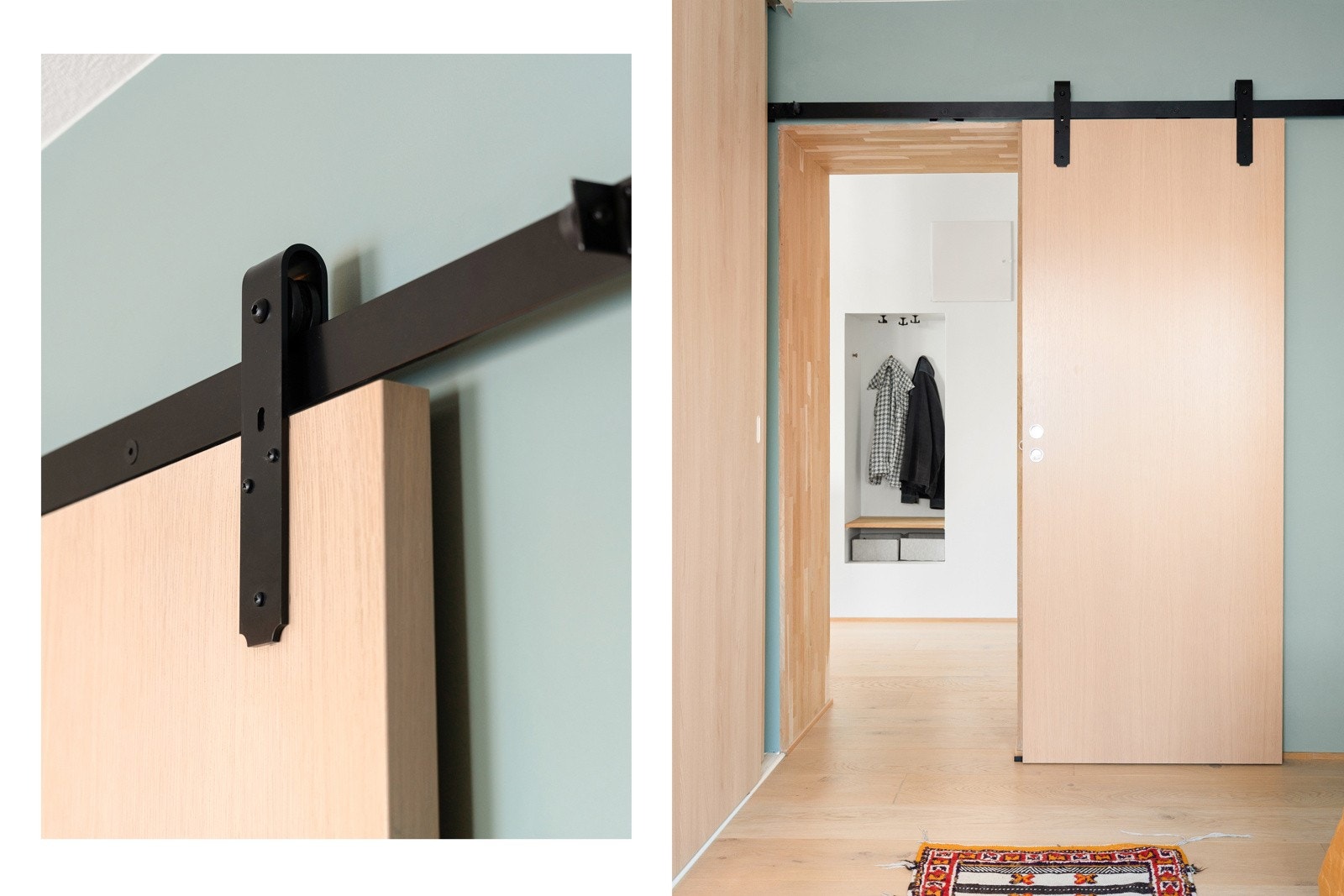 Detaj - dørene er preget av en arkitektonisk løsning som gir et lekkert preg. Galleribilde