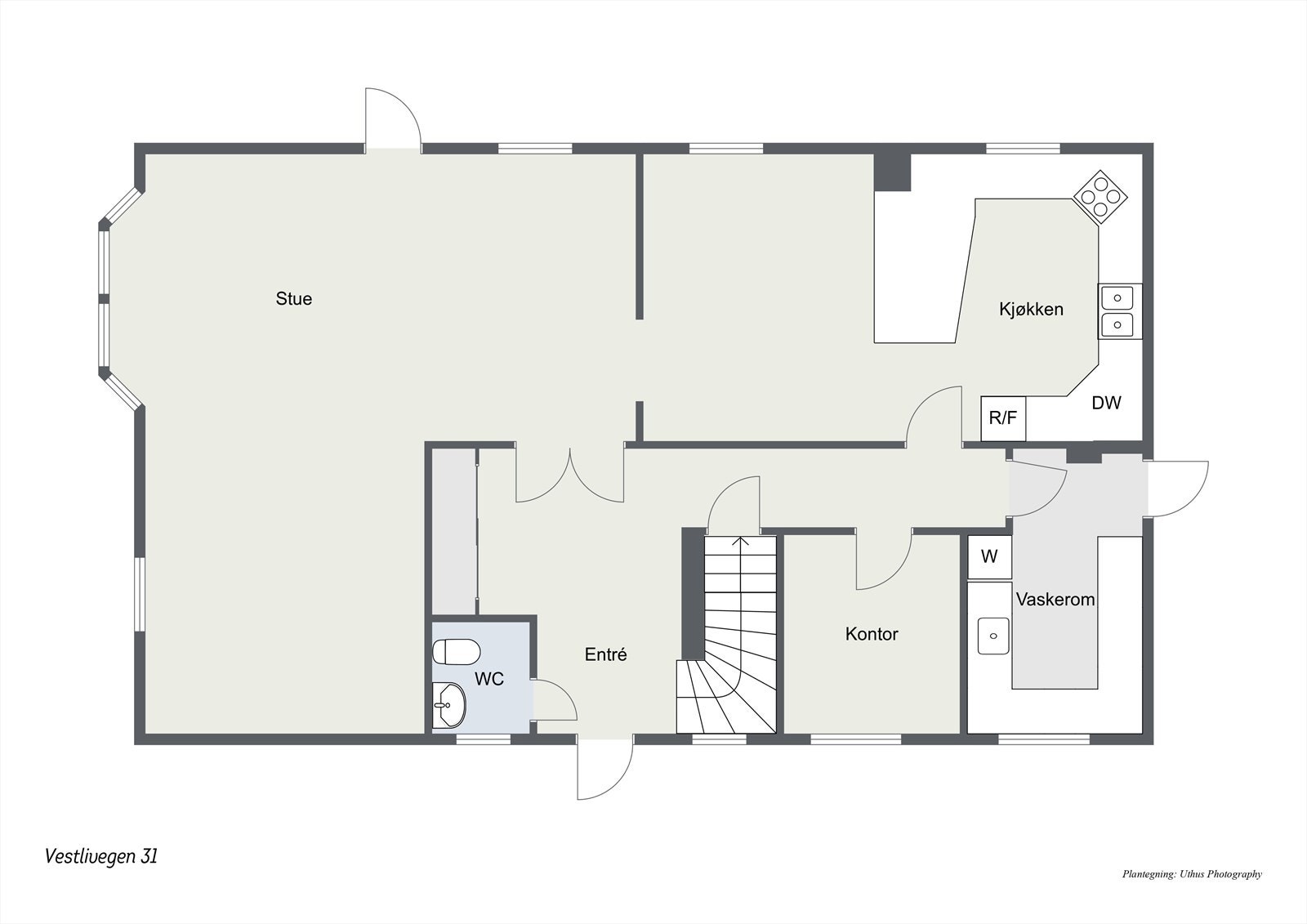 Plantegning første etasje. Galleribilde