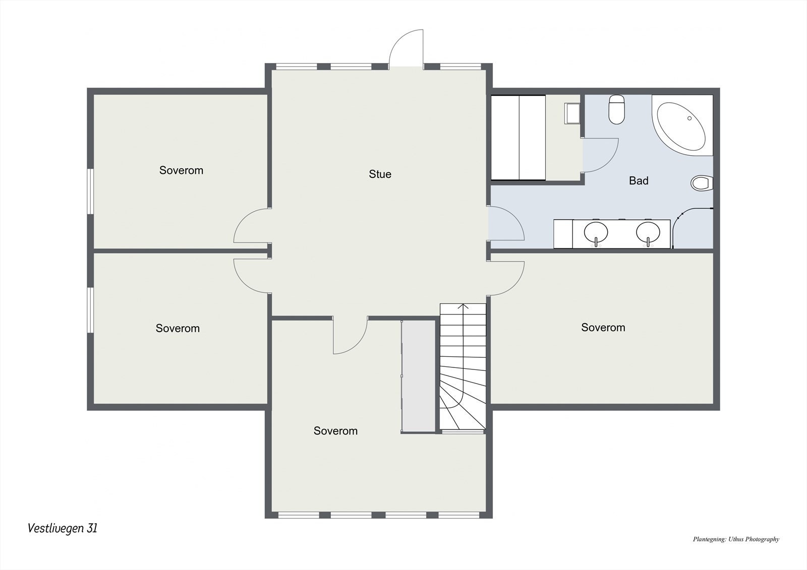 Plantegning andre etasje. Galleribilde