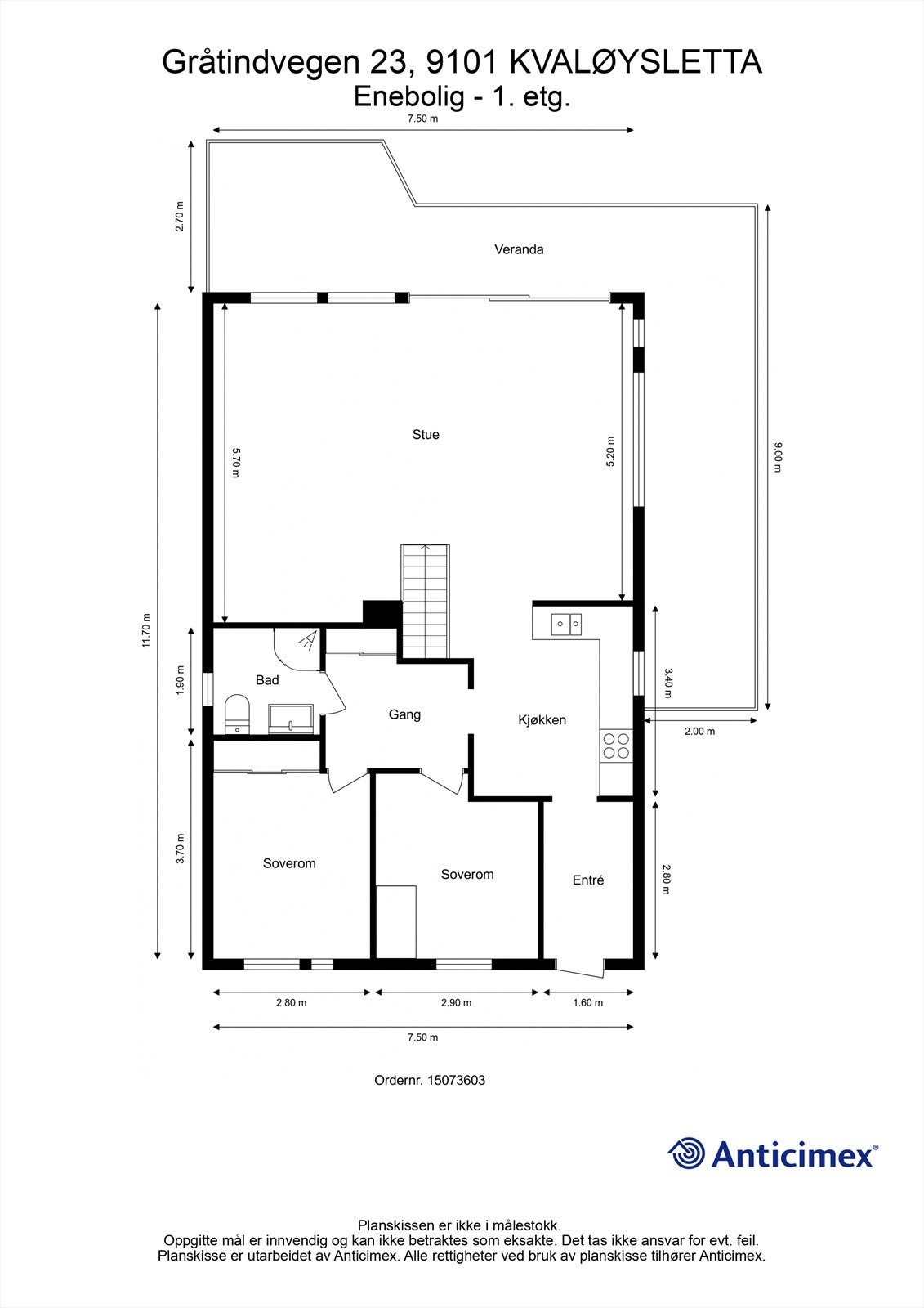 Plantegning første etasje Galleribilde