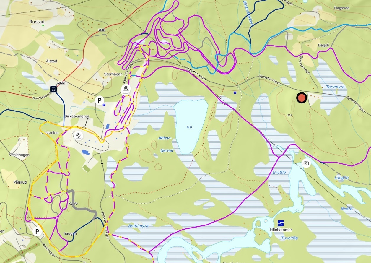 Løypekart ved Sjøsetervegen 225 Galleribilde