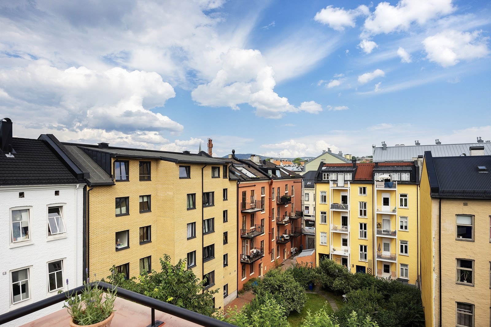 Nydelig utsyn over den frodige bakgården, samt nærområdet Galleribilde