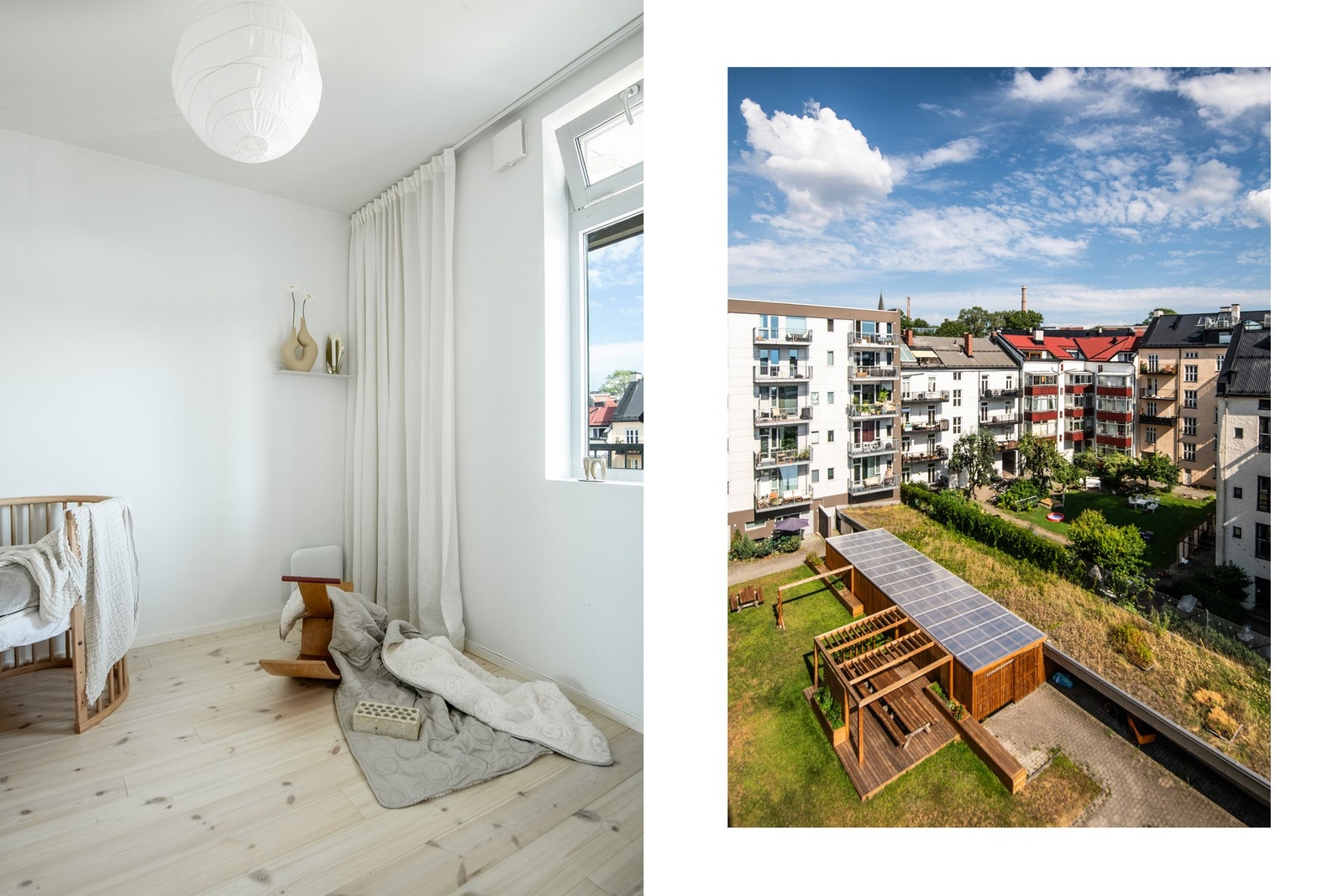 Soverom 2 har et pent lysinnslipp fra vinduet og et fint utsyn mot det grønne og rolige gårdsrommet. Galleribilde