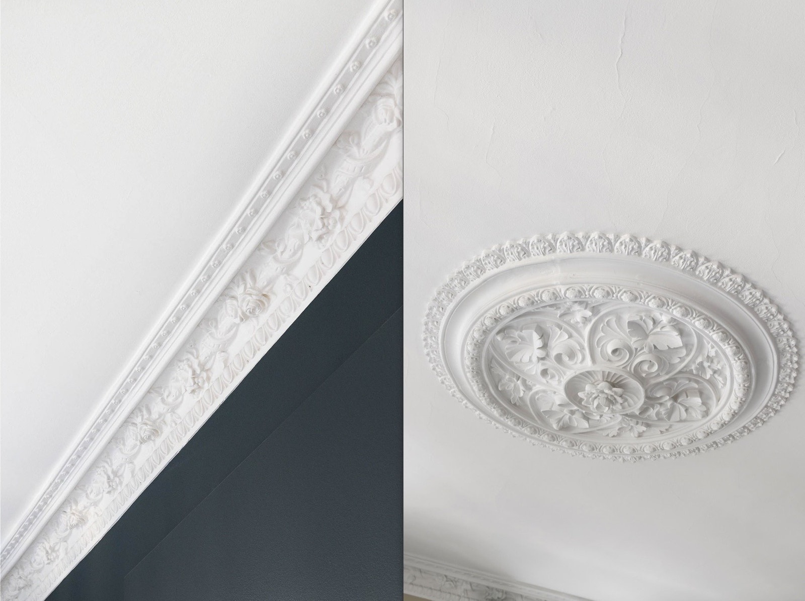 Lekre detaljer som stukkatur og rosett gir leiligheten sjarm. Galleribilde