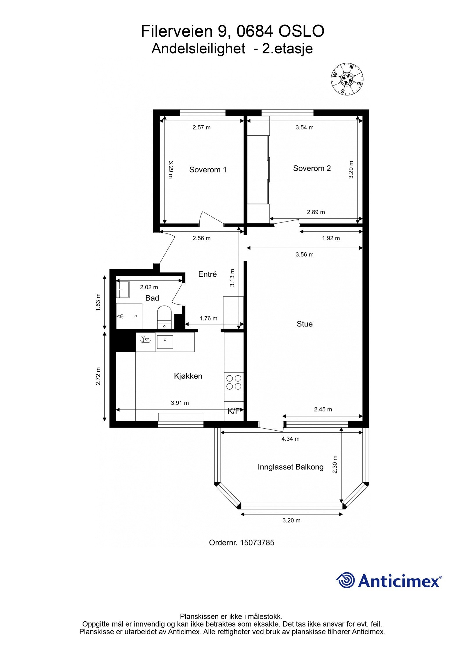 Plantegning- Andelsleilighet - 2.etasje Galleribilde