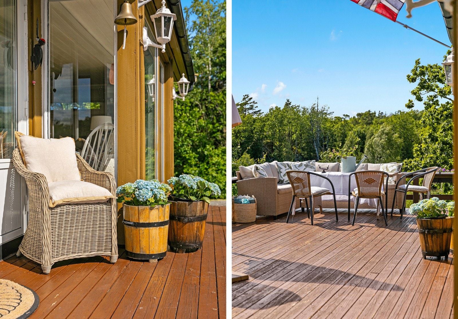 Terassen er perfekt for en varm sommerdag med familie og venner Galleribilde