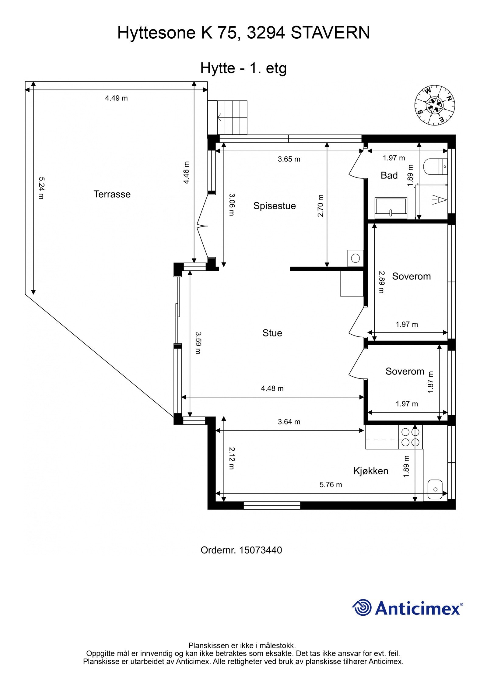 Plantegning av hytta Galleribilde