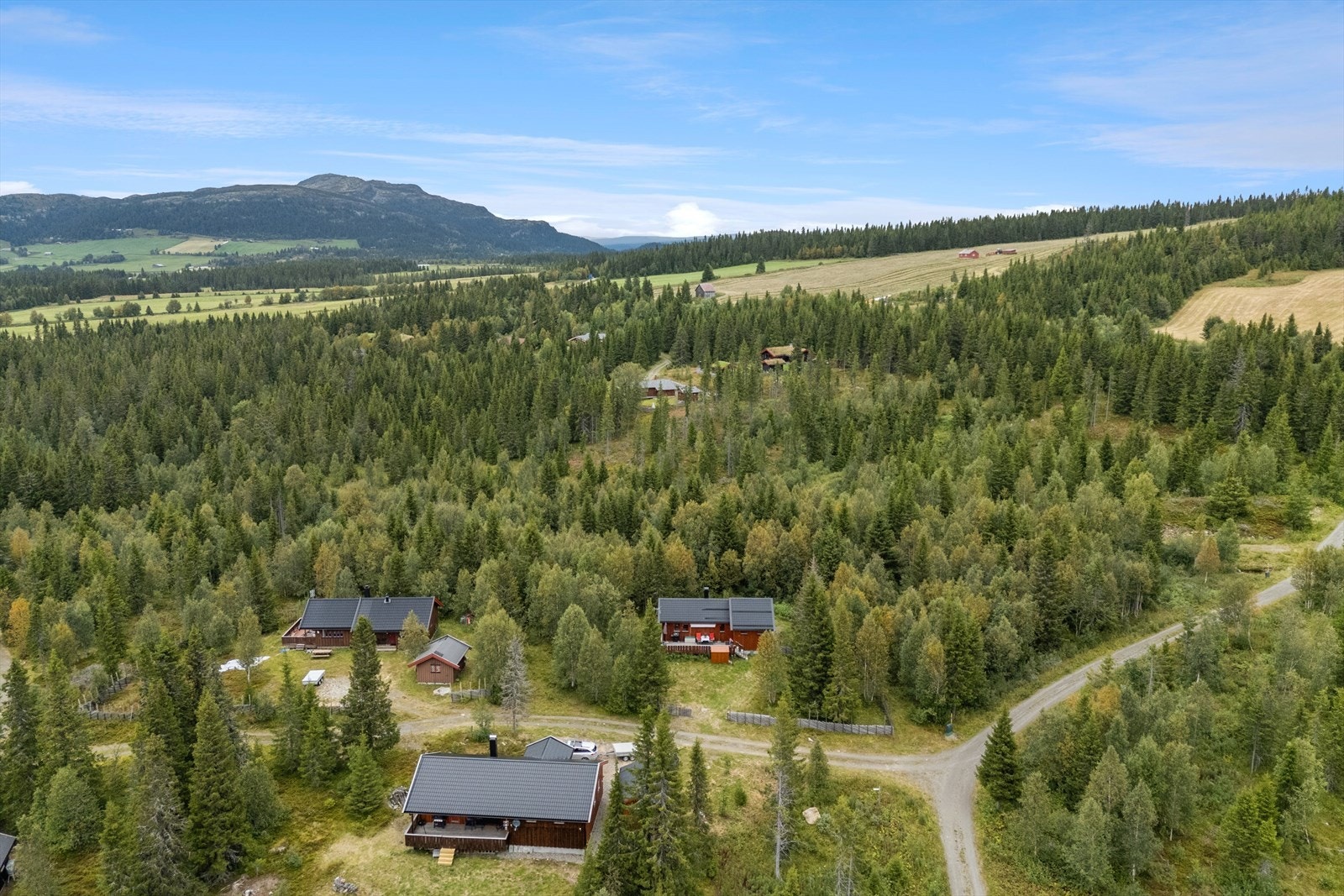 Blårysjåsvegen 46 er en trivelig hytte på ett plan med hems, beliggende i solrike og naturskjønne omgivelser. Galleribilde