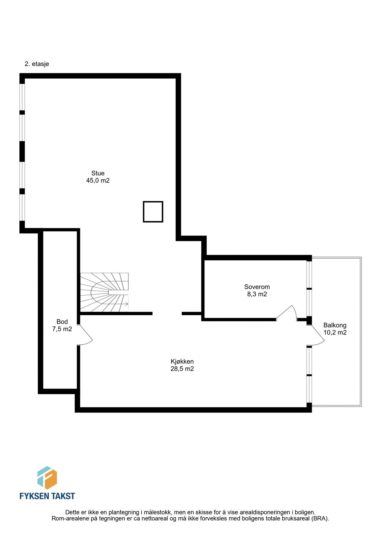 Boligen har en praktisk og god planløsning over 3 plan, vi begynner med 2.etasje. Galleribilde