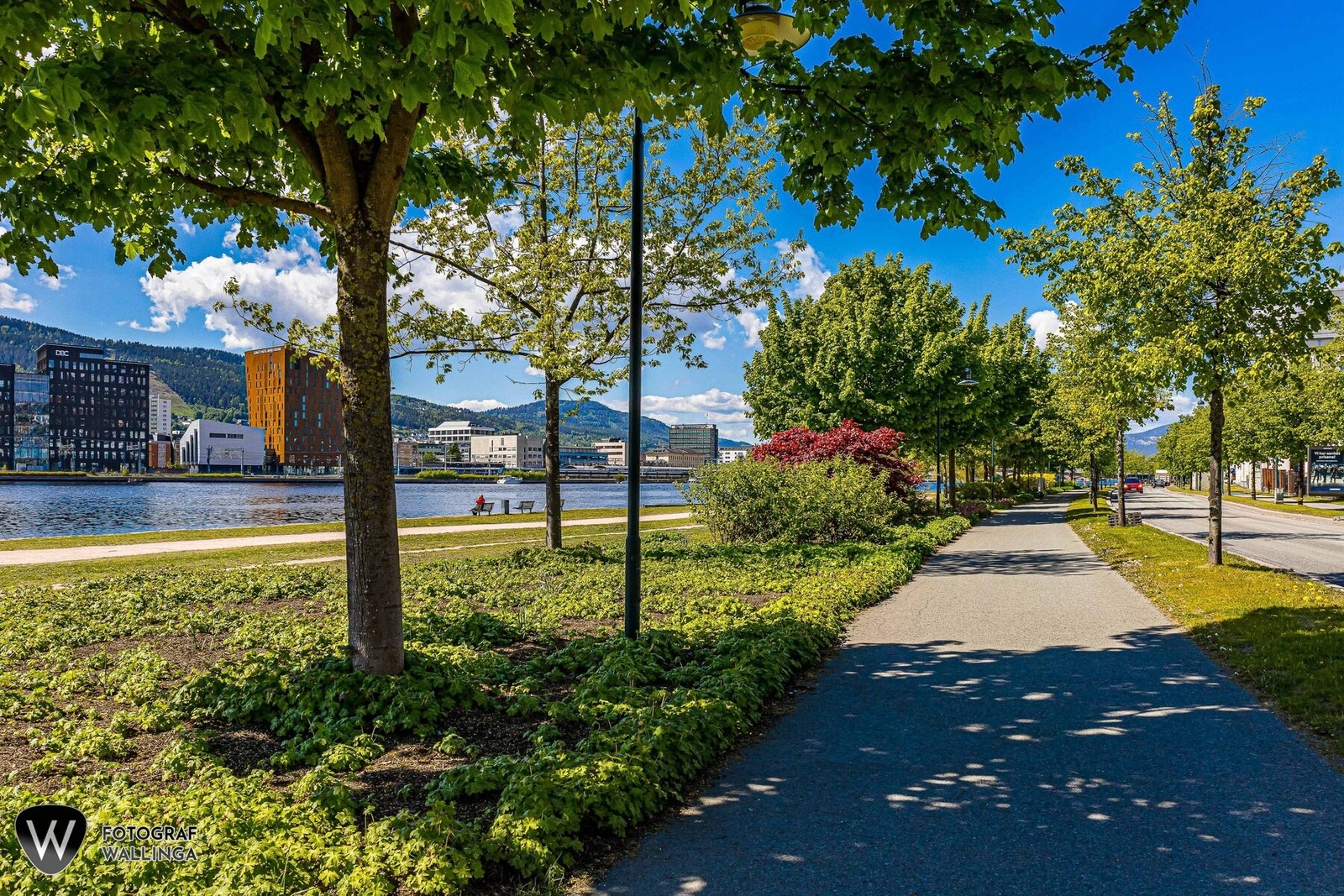 Det er fine gangveier rundt Drammenselva. Galleribilde