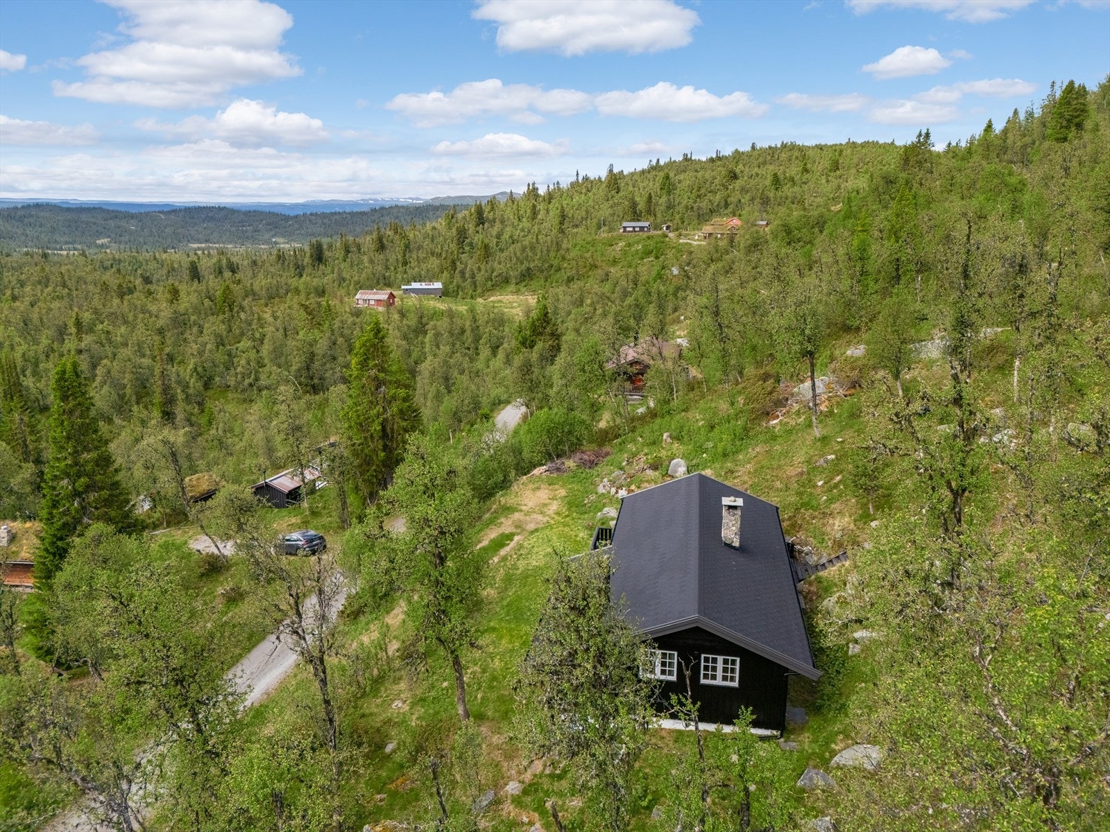 Hytta ligger som et fint utgangpunkt for turer og aktiviteter både sommer og vinter. Galleribilde