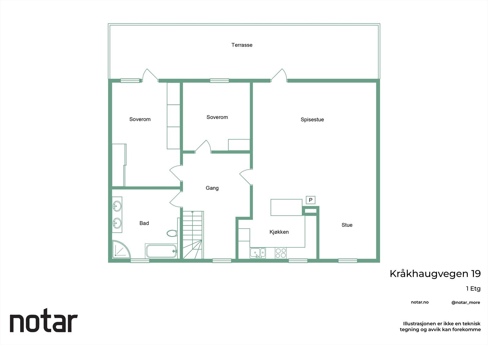 Planløsning 1. etasje Galleribilde