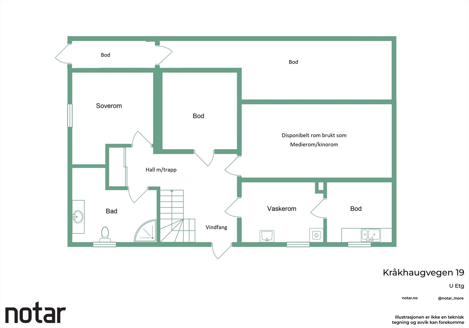 Planløsning underetasje Galleribilde