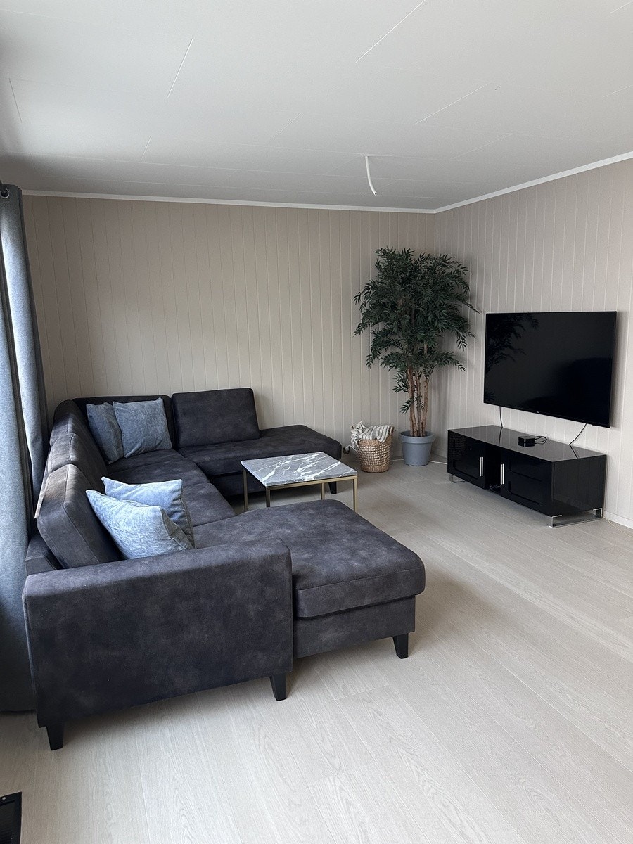 Stue med TV og AppleTV Galleribilde