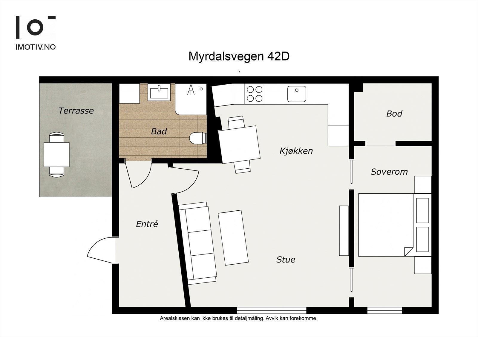 - Plantegning, i tillegg disponerer leiligheten en ekstern gitterbod- Galleribilde