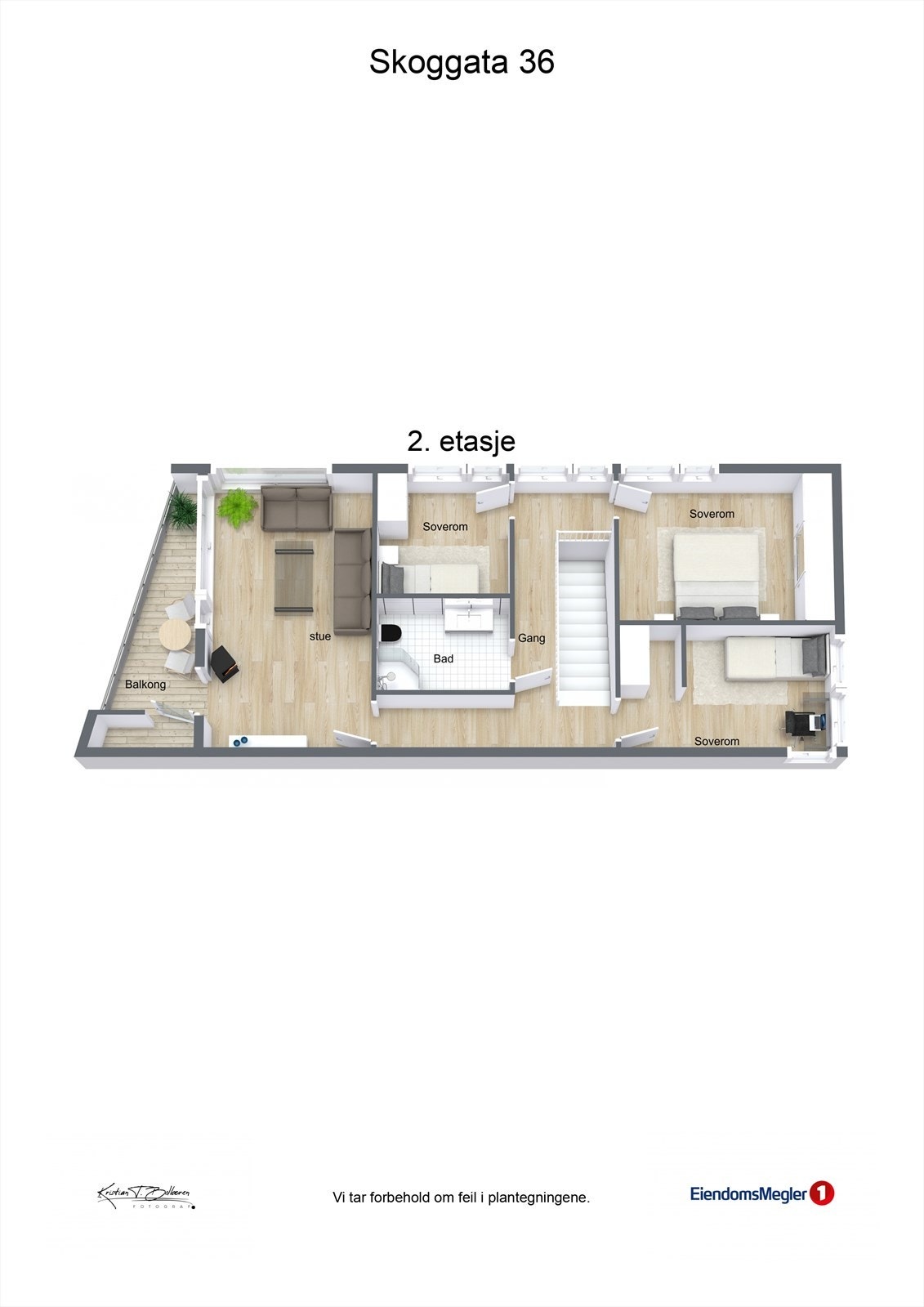 Plantegning 2. etasje Skoggata 36. Galleribilde