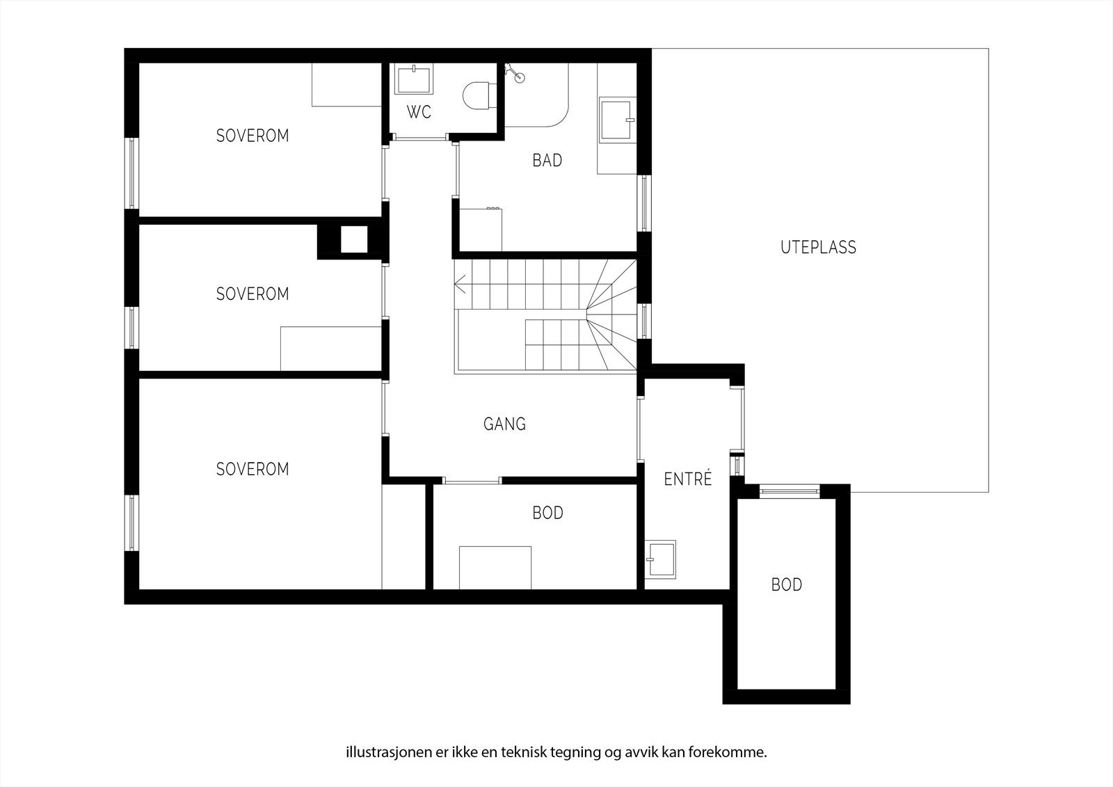 Plantegning 1.etg Galleribilde