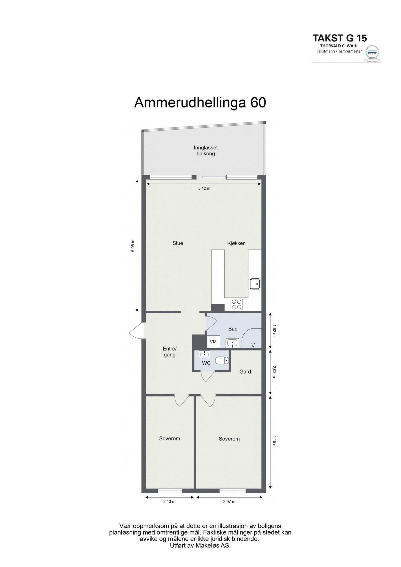 Gjennomgående 3 roms med god planløsning og innglasset balkong. Galleribilde