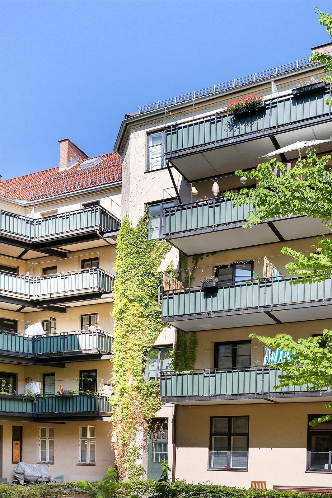 Fasaden sett fra leilighetens bakgård. Galleribilde