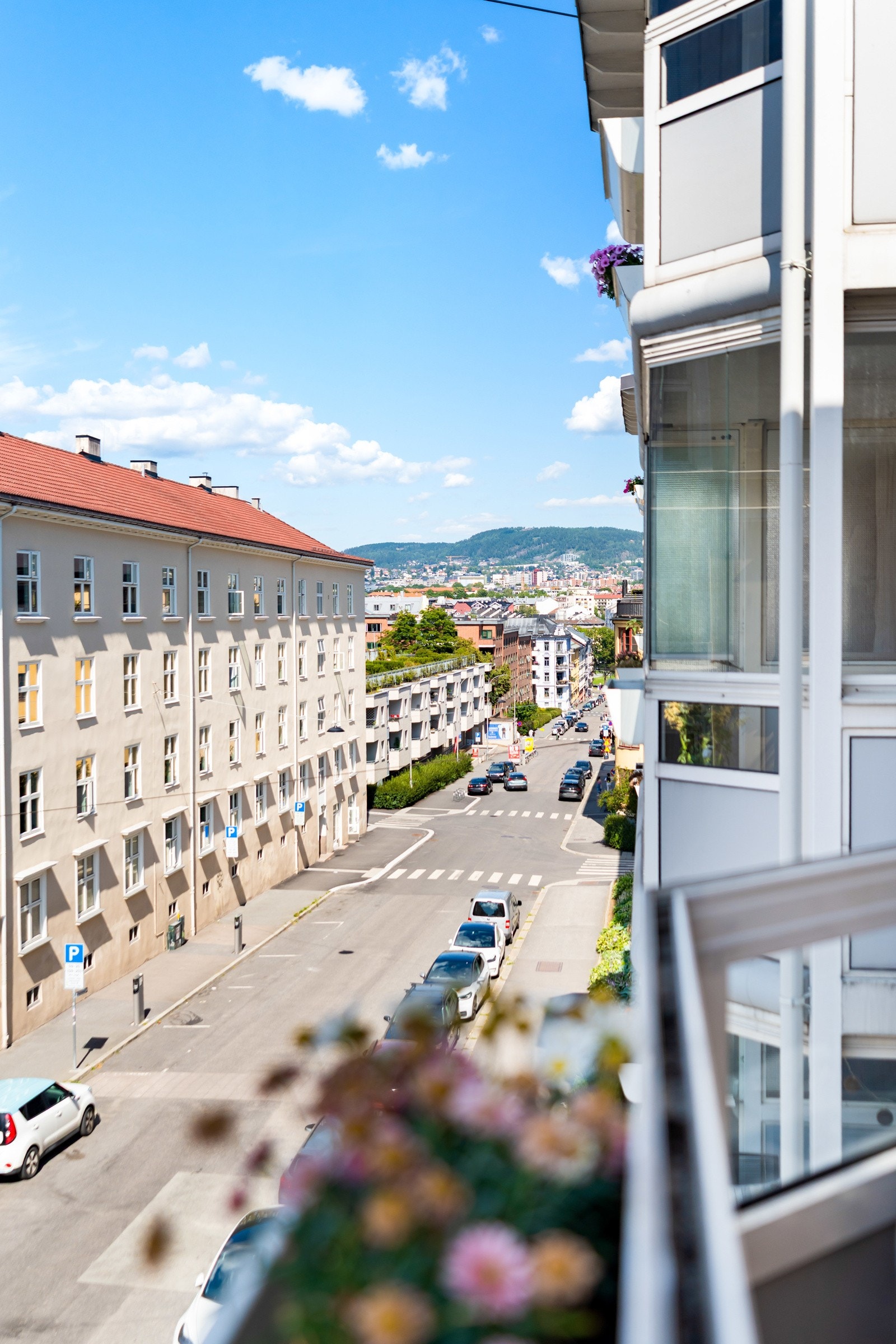 Utsikt mot Grefsenkollen og nedover Bjerregaards gate. Galleribilde