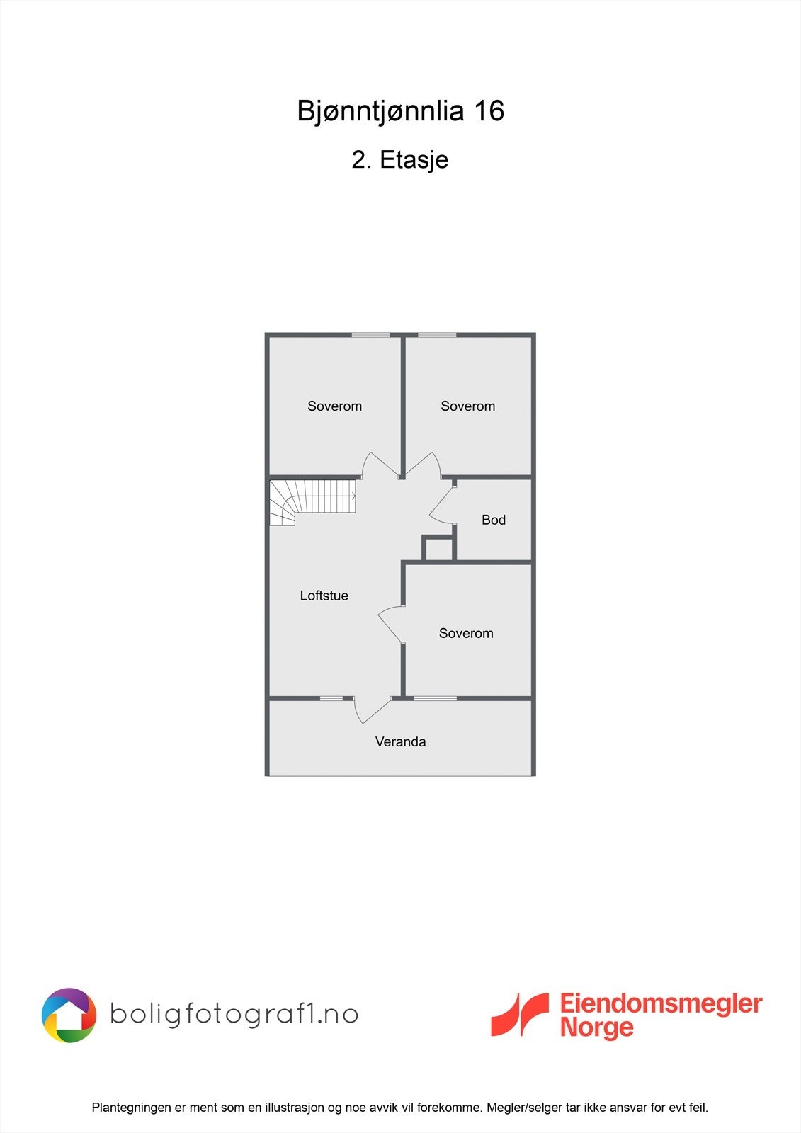 Planløsning andre etasje. Galleribilde