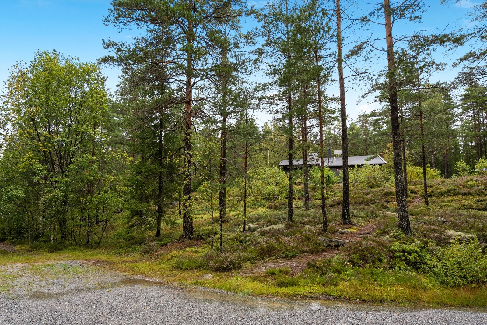 Det følger med 2 parkeringsplasser til hytta, for øvrig felles parkering Galleribilde