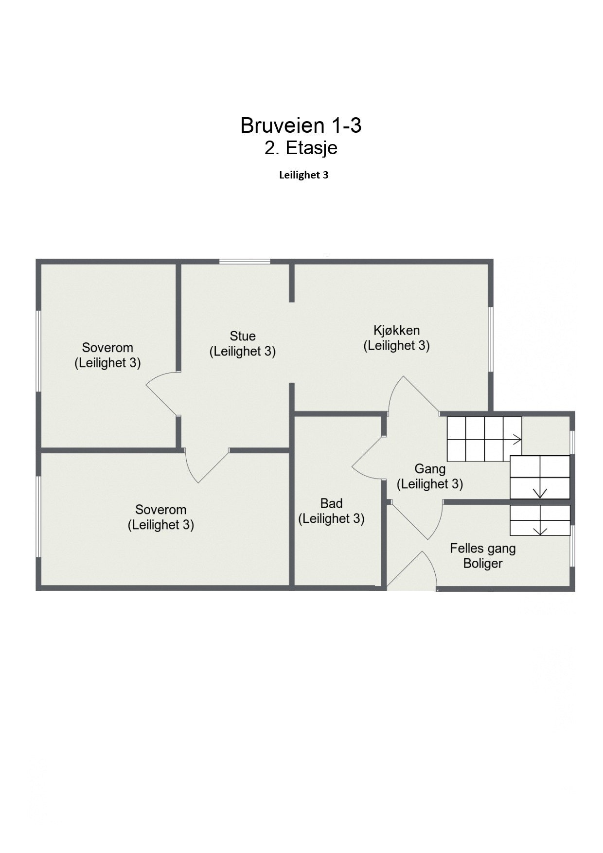 Plantegning leilighet (Leilighet 3) Galleribilde