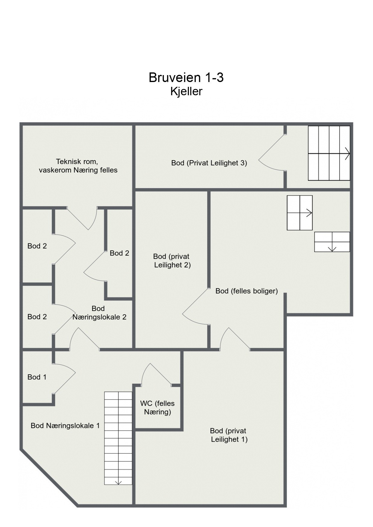 Plantegning kjeller (Leilighet 3) Galleribilde
