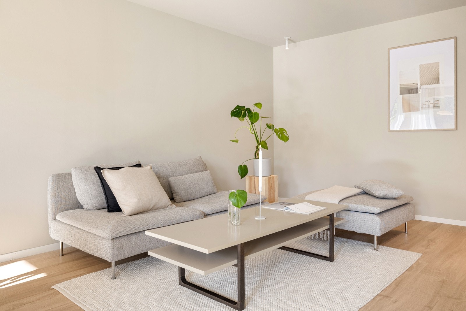 Her kan du velge om du ønsker en hjørnesofa eller flere moduler sånn som det er i dag. Galleribilde