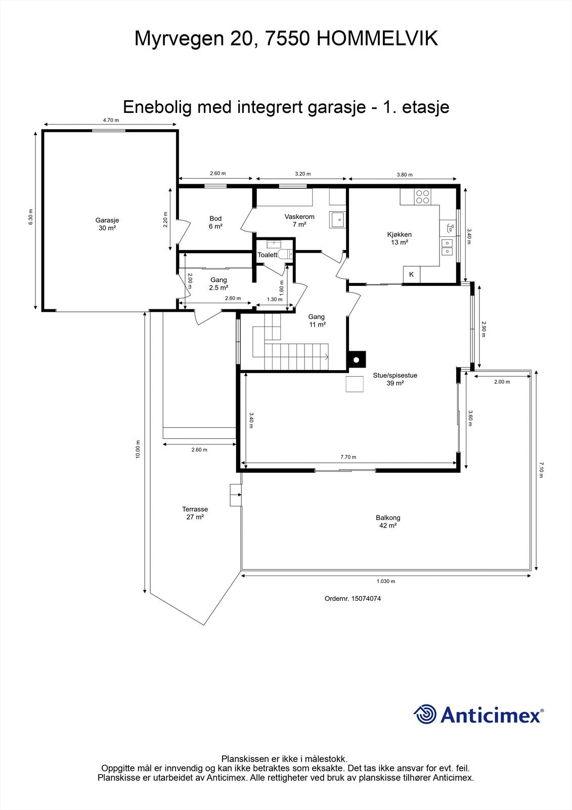 Planskisse 1. etasje. Galleribilde