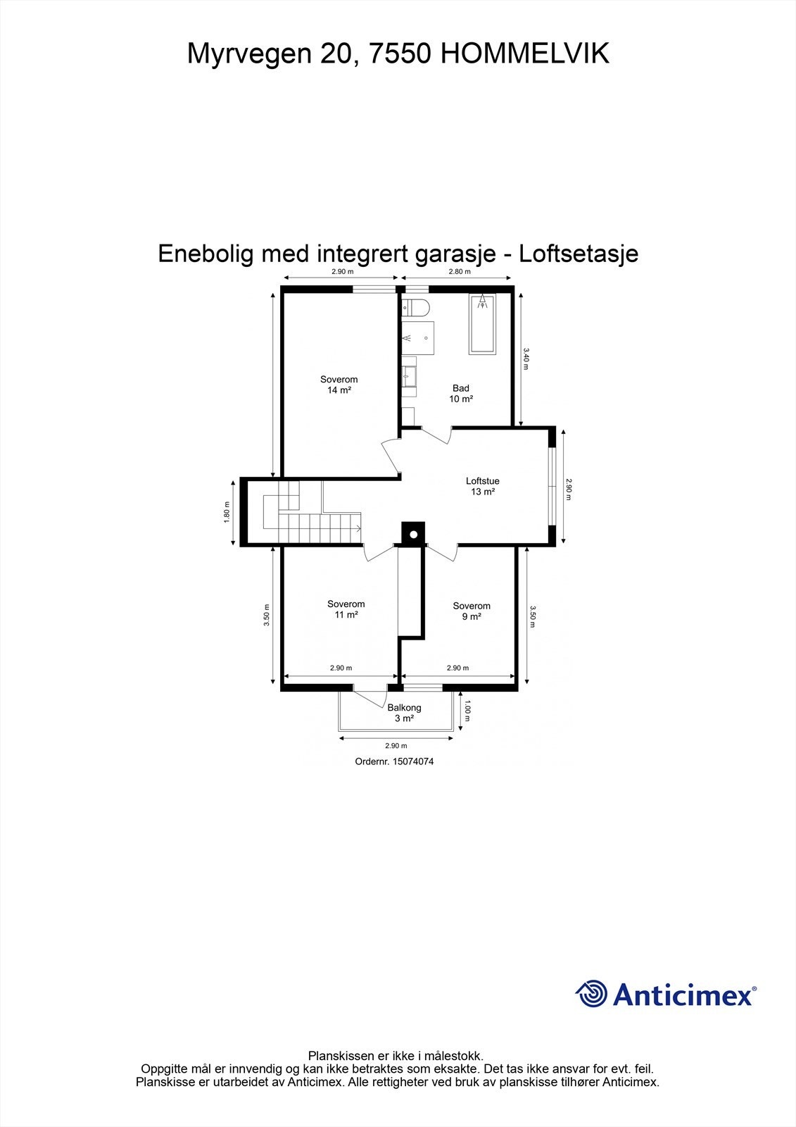 Planskisse loftsetasje. Galleribilde