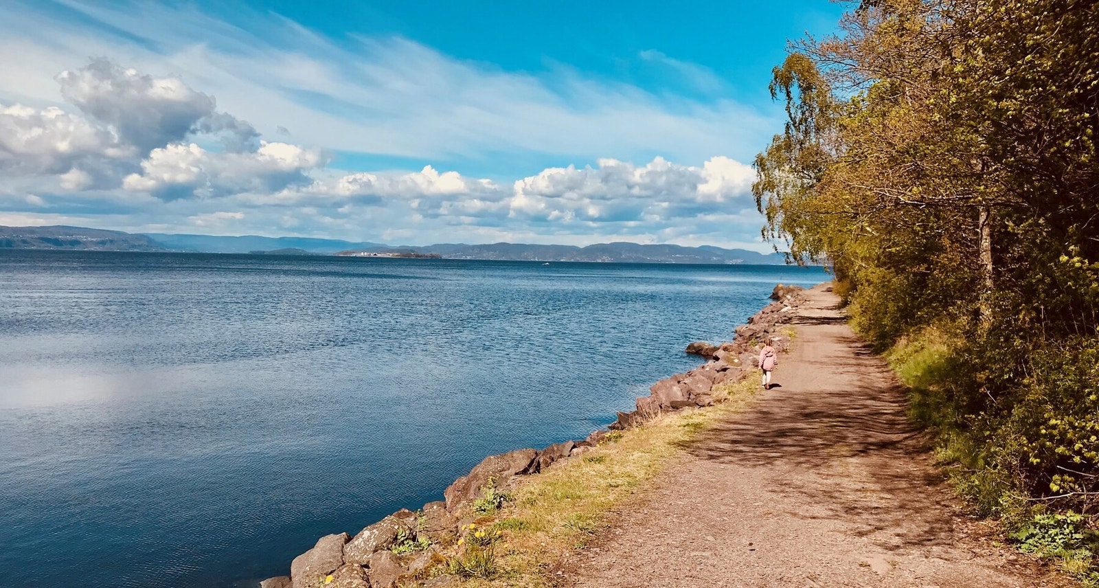 På Løvøya er det flotte og varierte turløyper - her ser vi innover fjorden mot Mølen Galleribilde