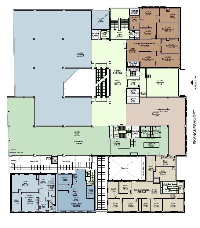 Ledig lokale er markert i blått - her vist som største alternativ Galleribilde