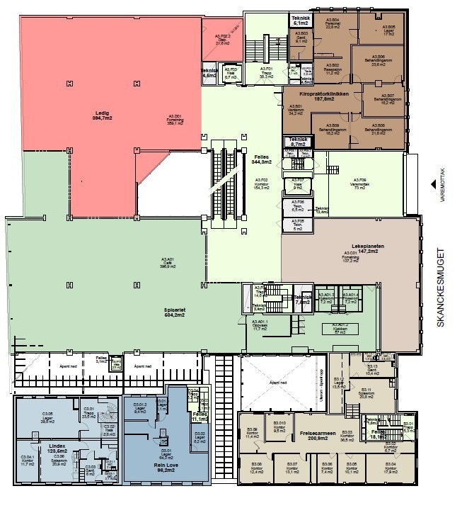 Ledig lokale er markert i rødt - her vist som minste alternativ Galleribilde