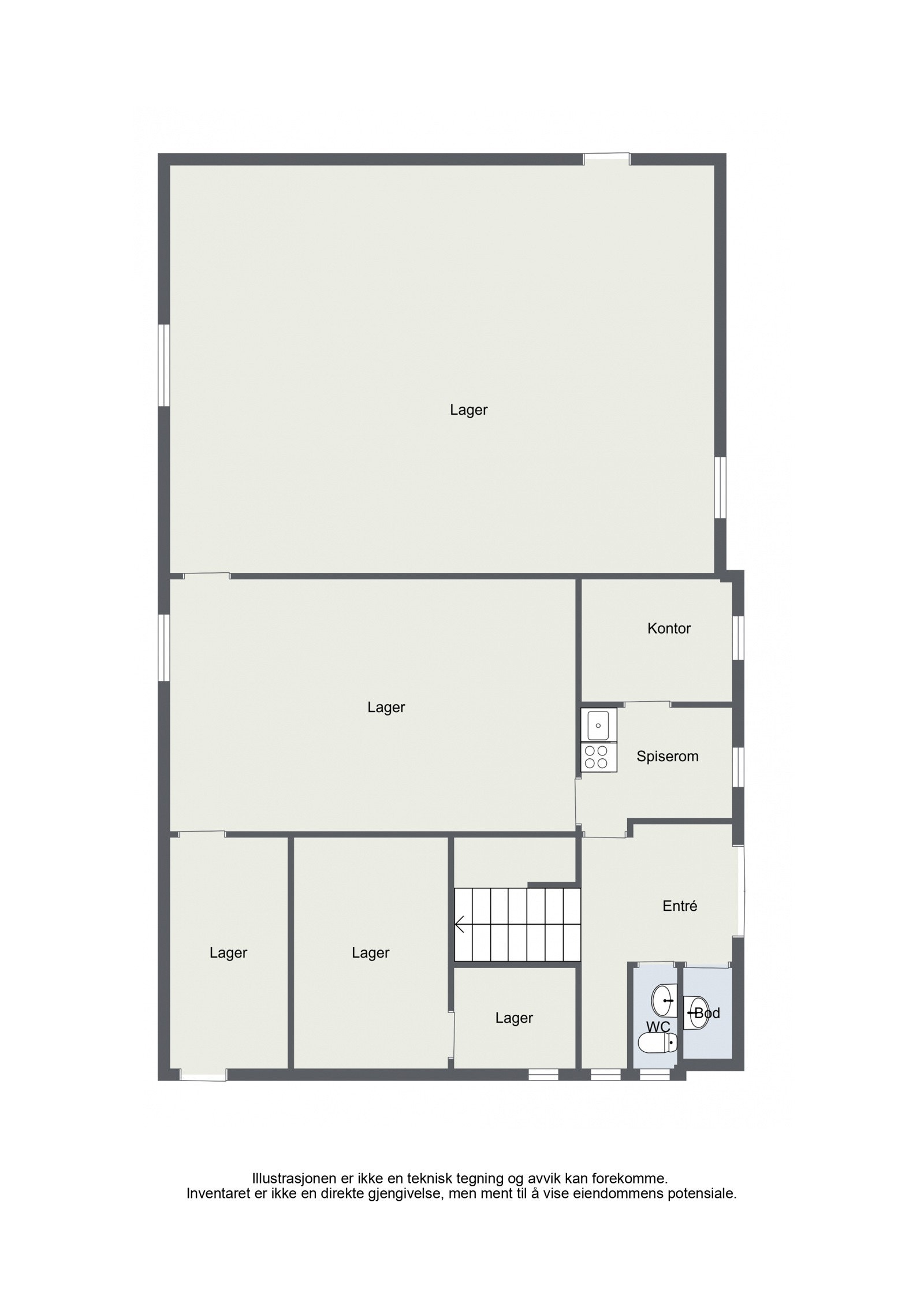 Plantegning 1.etg Galleribilde