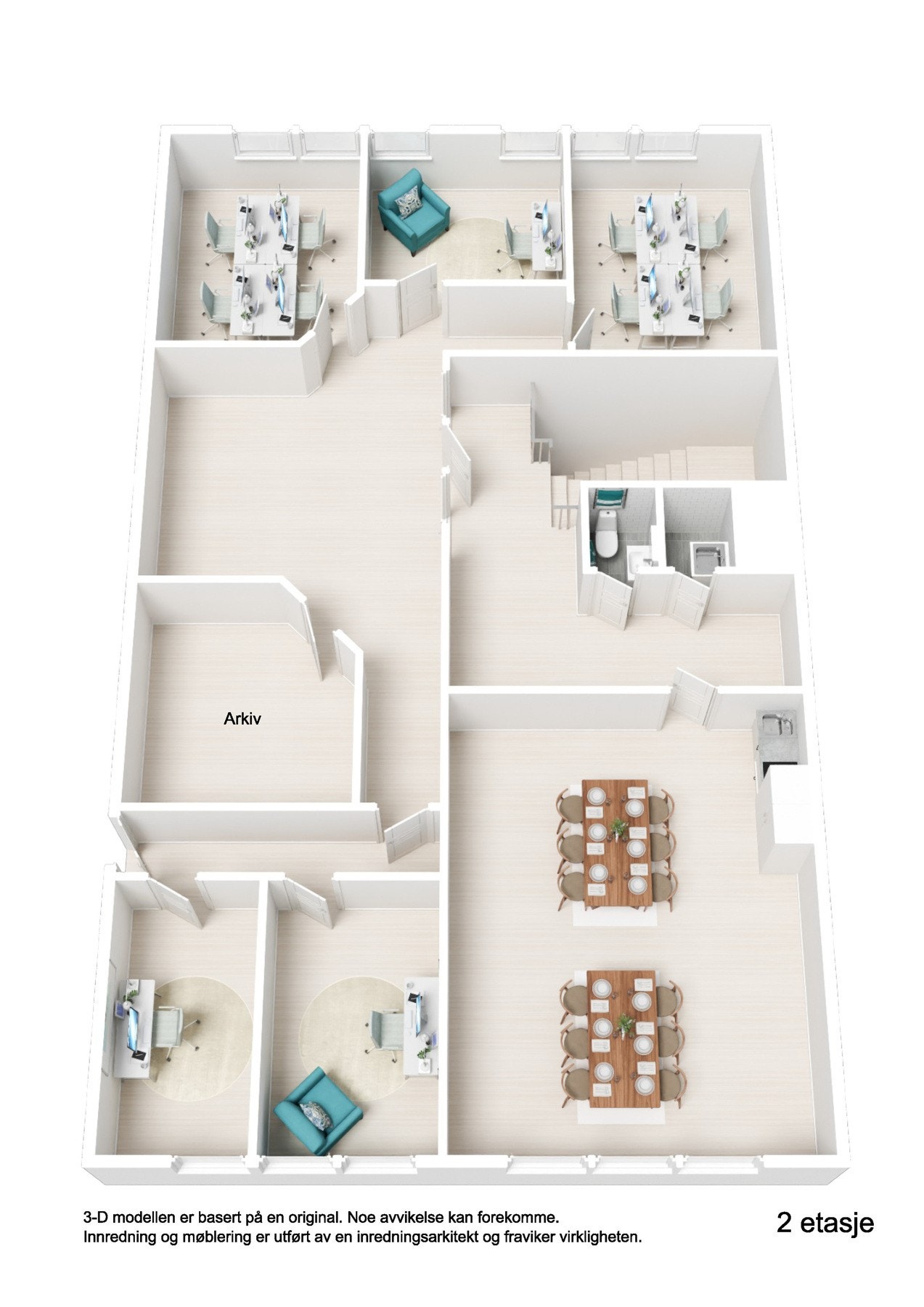 Plantegning andre etasje. Galleribilde