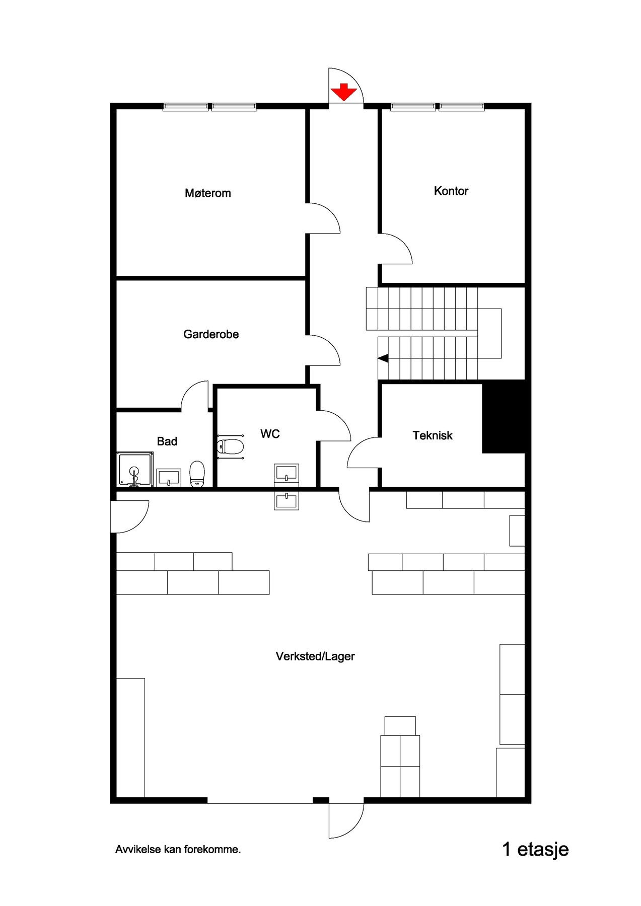 Plantegning første etasje Galleribilde