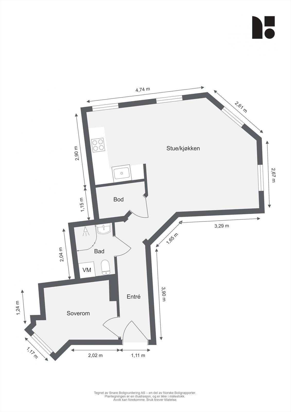 Plantegning med mål Galleribilde