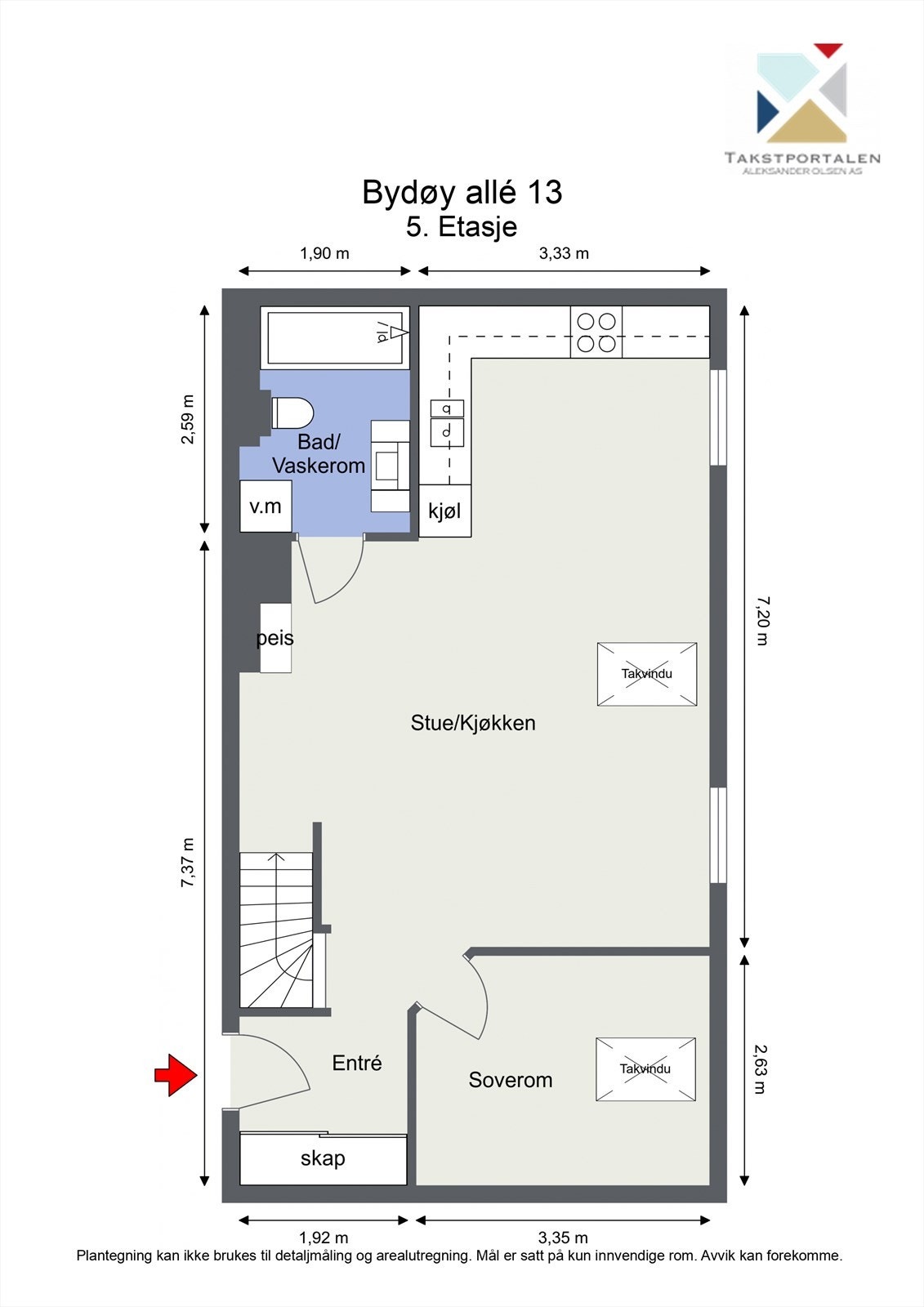 Plantegning hovedplan - 5. etasje Galleribilde