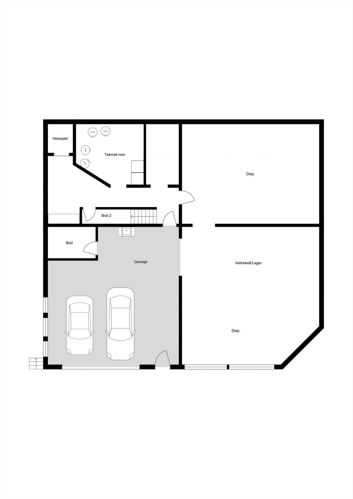 Planløsning underetasje Galleribilde