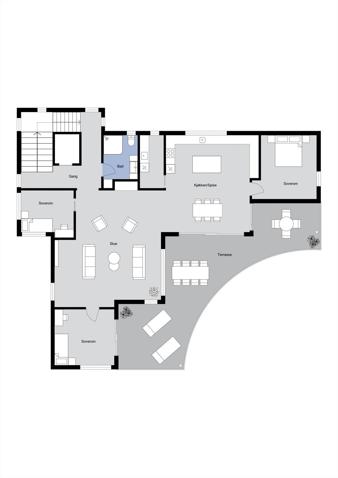 Planløsning 2. etasje Galleribilde