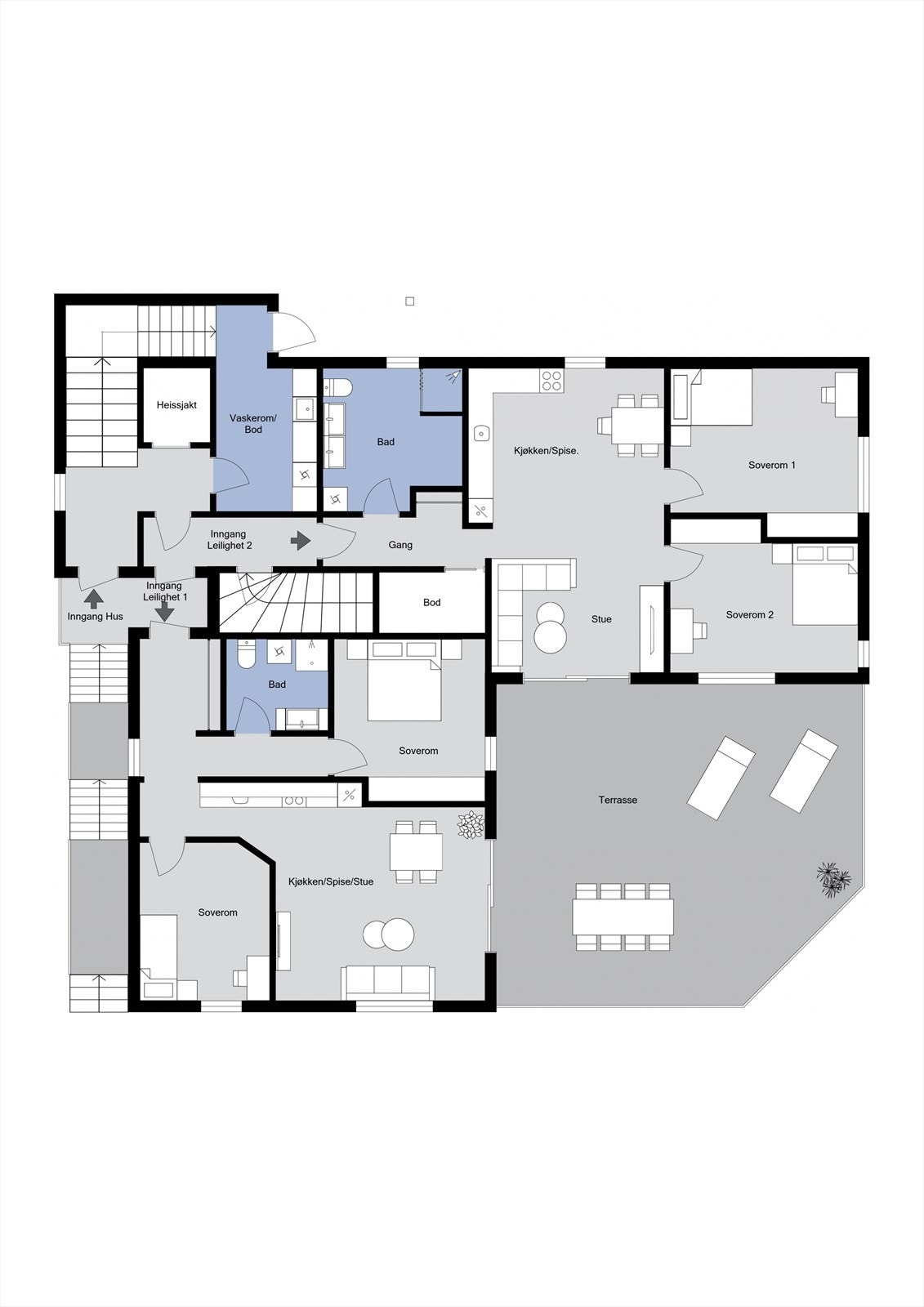 Planløsning 1. etasje Galleribilde