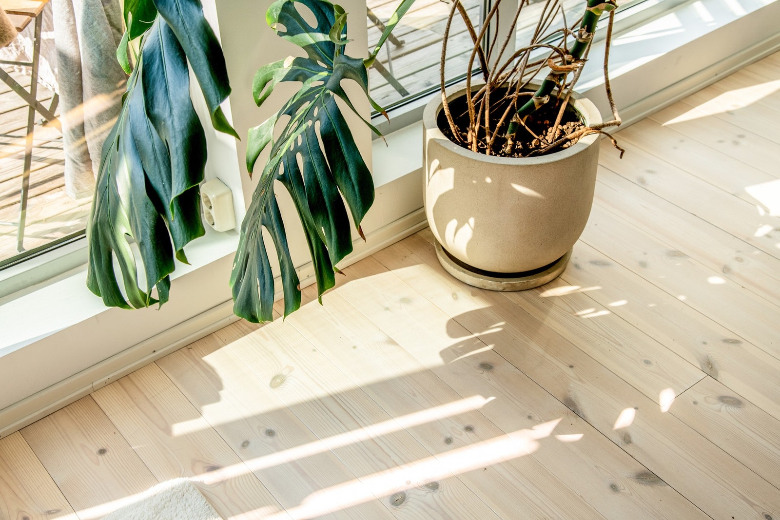 De lyse, nøytrale veggflatene kombineres med nylagt heltregulv av høy kvalitet, noe som gir rommet et tidløst og elegant uttrykk. Galleribilde