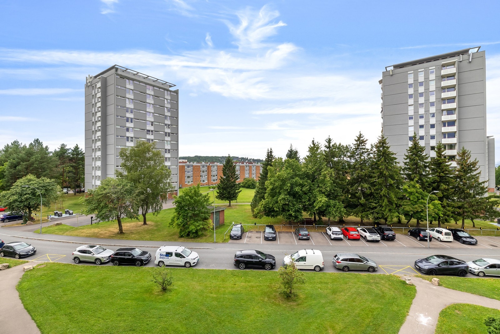 Det er god utsikt over de flotte grøntområdene. Galleribilde