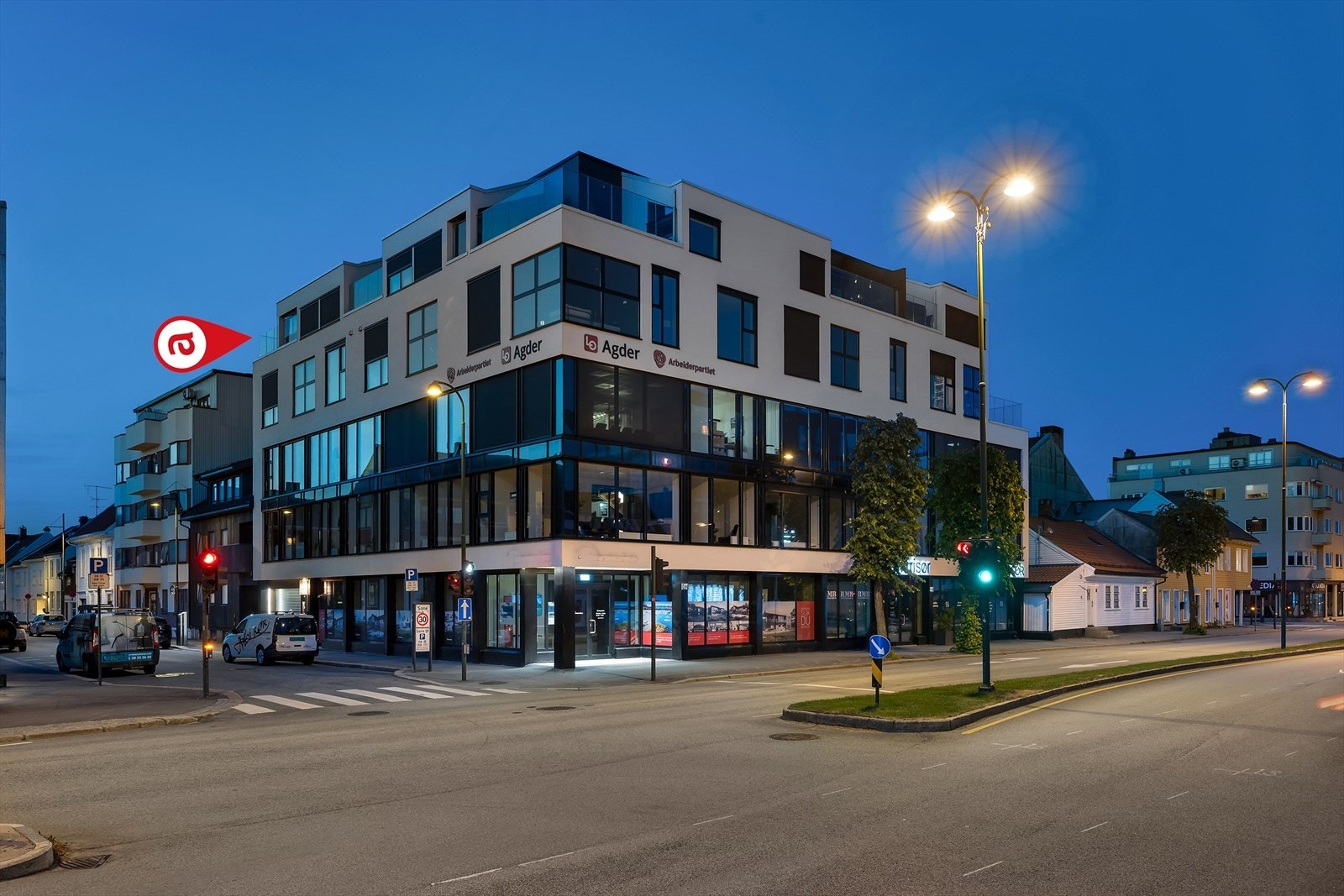 Her har du gangavstand til alle fasiliteter Kvadraturen har å by på av aktiviteter og dagligvaretilbud Galleribilde