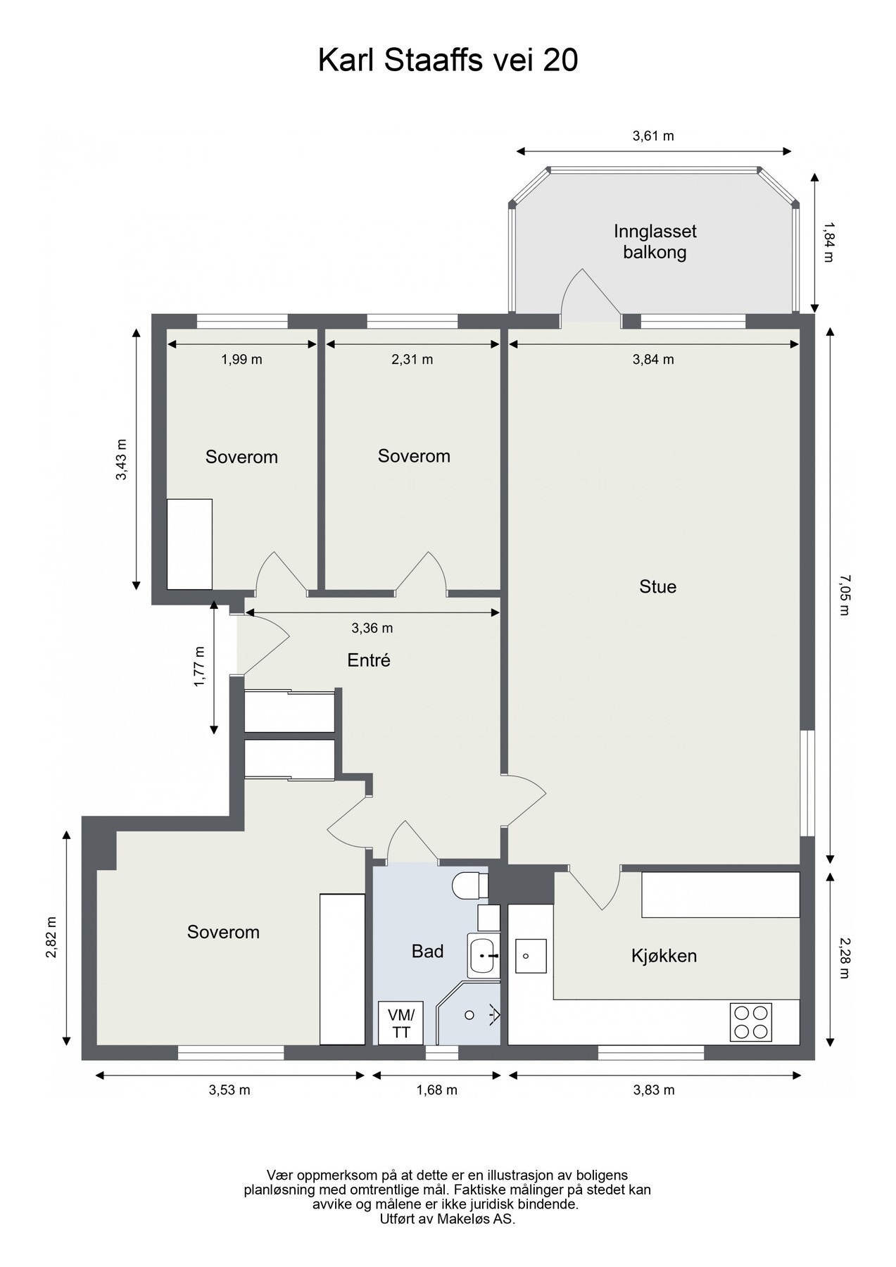 Leilighetens plantegning Galleribilde