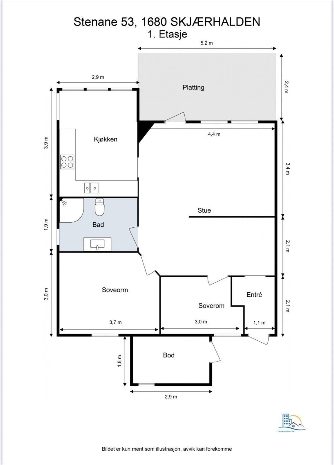 Veiledende skisse av boligen etasje Galleribilde