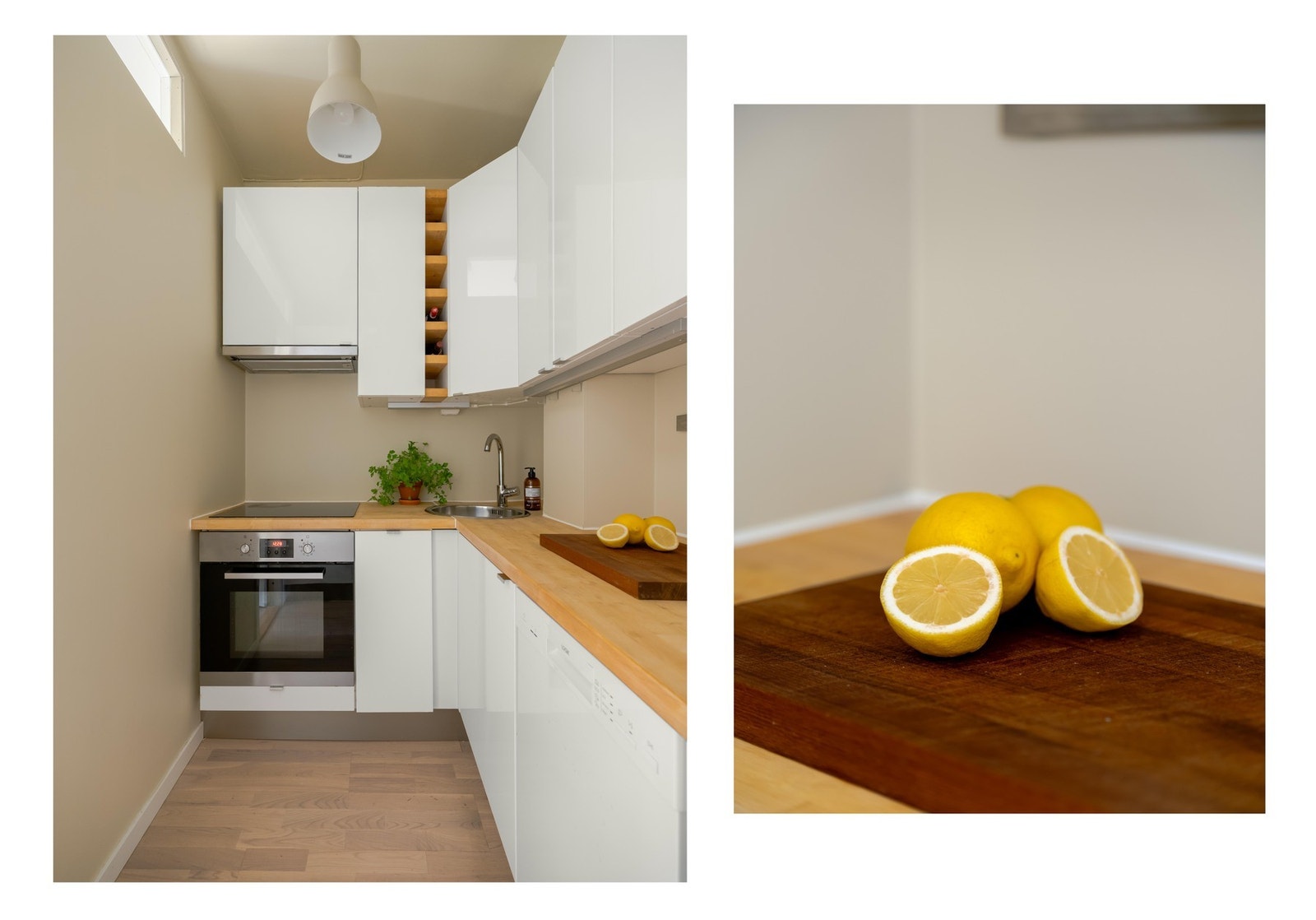 Kjøkkenet var nytt i 2012 og består av slette, glatte fronter. Galleribilde