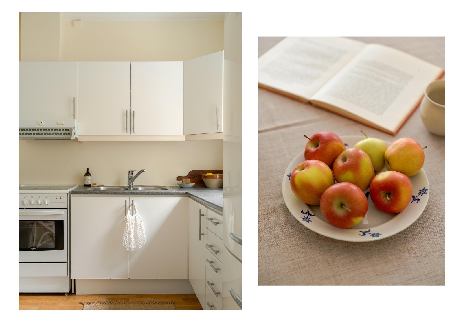 Det er godt med benkeplass og medfølgende hvitevarer som frittstående komfyr, ventilator, oppvaskmaskin og kjøle- og fryseskap. Galleribilde